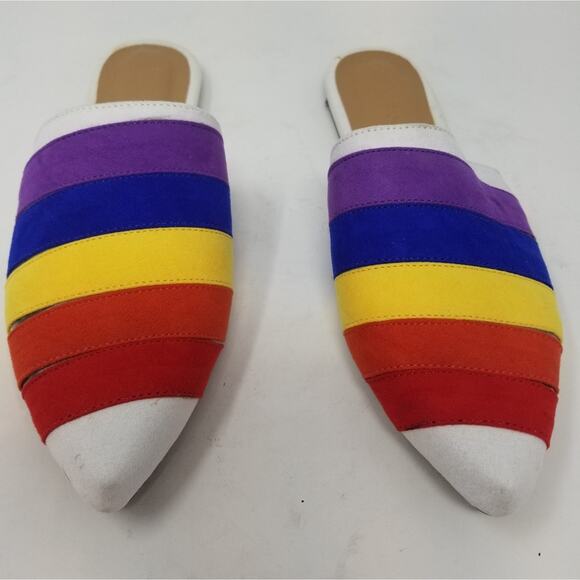 Bamboo NEW Colorful Slip On Mules Multicolor Comfortable Women's Size 8 1\2 - Picture 3 of 7